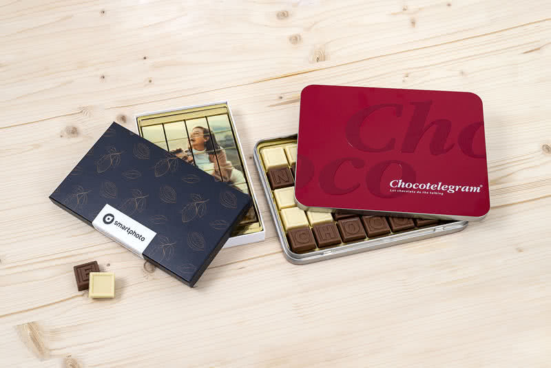 Chocolade met foto of tekst